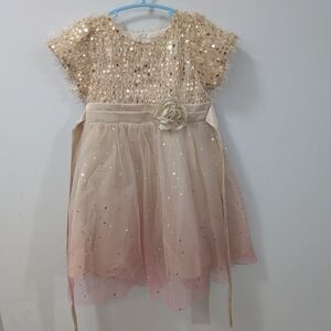 Sparkling Gold and Pink Tulle Dress